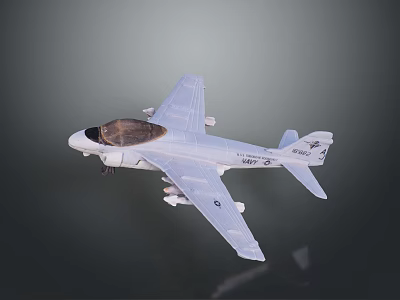 USAF Military Aircraft Model Featuring White Fuselage Transparent Cockpit And Wing Details 3d model
