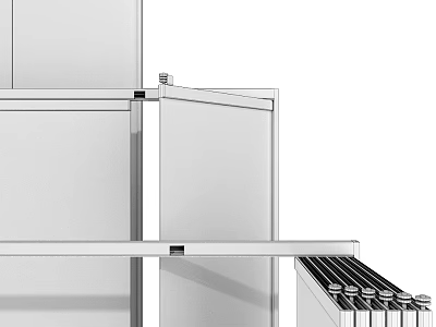 Modern Storage System With Metal Frame Glass Doors And Sleek Layered Shelves 3d model