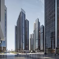 Modern Office Building Design Featuring Glass Curtain Walls Open Atrium And Yellow Floor