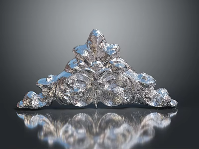 Silver Crown Adorned With Intricate Plant Patterns And Shiny Reflections 3d model