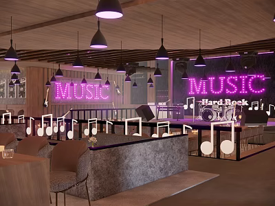 Modern Style Bar Restaurant 3d model