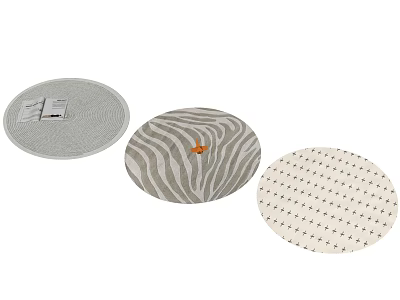 Modern Round Rugs Featuring Textured Zebra And Dotted Patterns 3d model