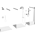 Modern Wall Mounted Shower System With Handheld And Overhead Spray In Black Gold Silver Finishes