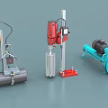 Industrial Drilling Machines In Orange Red And Blue For Heavy Duty Applications
