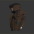 3D Designed Mechanical Style Copper Black Upper Body Armor With Structured Plates And Intricate Details