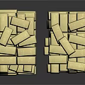 Golden Stacked Household Items For Daily Use And Storage Organization