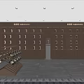 Tobacco and Alcohol Store Modern Interior With Wooden Walls Billboard Wine Display Shelves Reception Counter