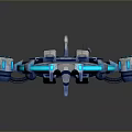 Futuristic Sci-Fi Mechanical Platform With Circular Base Blue Lighting And Metallic Parts 3d model