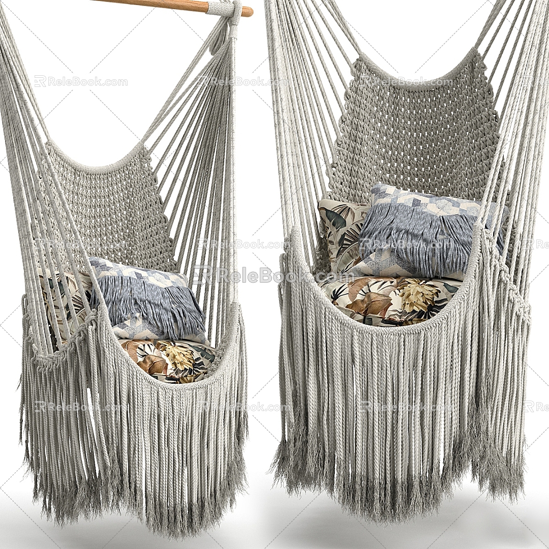 Natural wind hanging chair 3d model