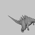 Godzilla 3D Model With Spiked Back And Dinosaur Like Appearance 3d model