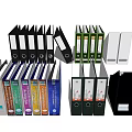 Multicolored Office Folders With Clasp Binders And Labels For Document Organization 3d model