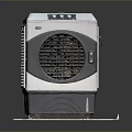 White and Gray Evaporative Air Cooler Electronic Appliance With Control Panel And Fan Grille