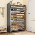 Modern Large Capacity Multi Layer Shoe Cabinet With Transparent Flip Doors For Home Entryway Storage