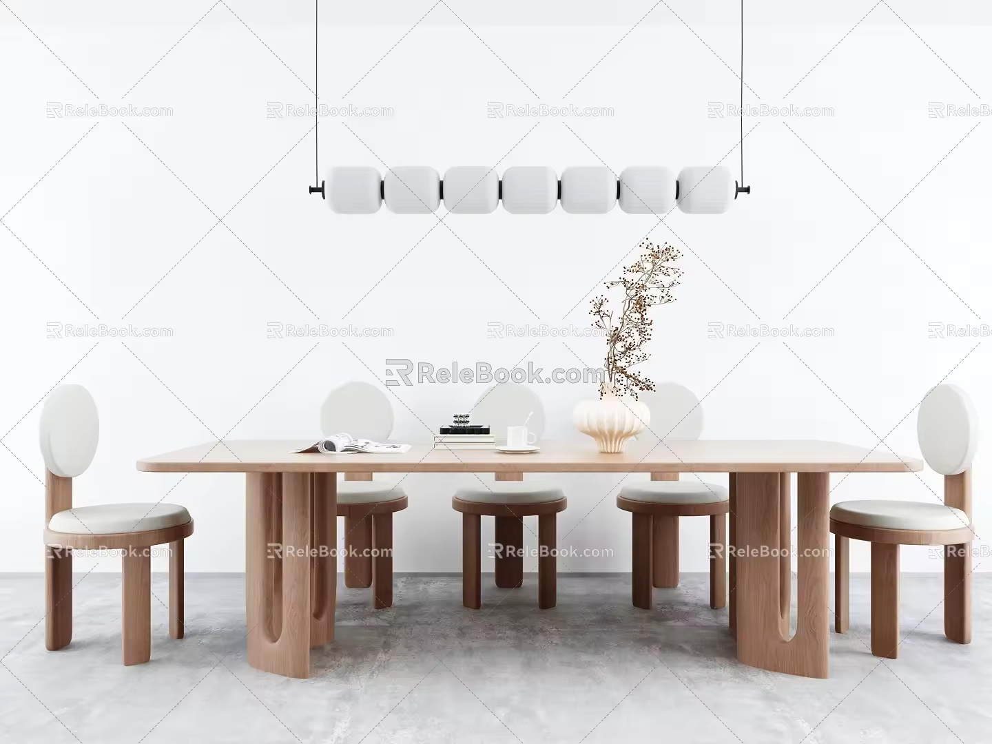 Middle Style Dining Table and Chair Dining Table and Chair 3d model