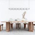 Middle Style Dining Table and Chair Dining Table and Chair 3d model