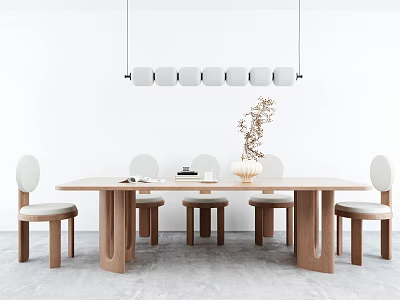 Middle Style Dining Table and Chair Dining Table and Chair 3d model