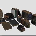 Vintage Hardcover Books With Various Classic Covers And Stacked Arrangements