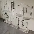 Various Modern Glass Shower Enclosures With Different Designs And Fixtures For Bathroom