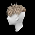 Game and Movie Character With White Head Model Blonde Messy Short Hair
