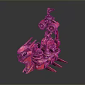 Red Steampunk Mechanical Dragon Head Vehicle With Gears And Cannons Decorative Model