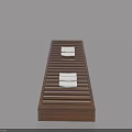 Stylish Brown Hinged Door With White Cushions And Simple Modern Design