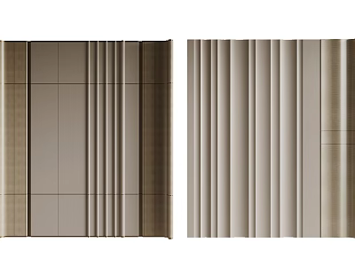 Modern Backdrop Wall Design With Vertical Panels And Textured Beige Brown Surfaces 3d model
