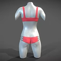 Women's Red Bikini Swimsuit With Stylish Straps On Mannequin