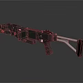 Modern Tactical Weapon with Black Metal Construction Scope and Adjustable Stock 3d model