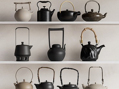 New Chinese Tea Set Teapot 3d model