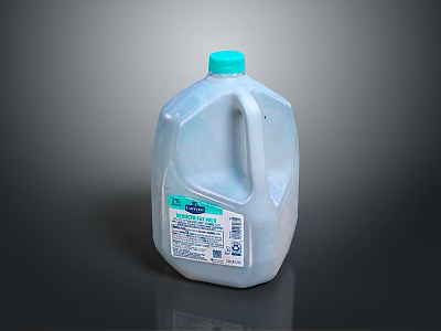 Household Cleaning Solution In Large Transparent Plastic Bottle With Green Cap 3d model
