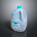 Household Cleaning Solution In Large Transparent Plastic Bottle With Green Cap