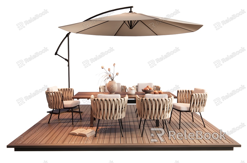 Modern Outdoor Table and Chair Outdoor Dining Table Woven Leisure Chair Leisure Table and Chair model