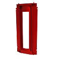 Red Door Frame With Rectangular Opening And Sturdy Practical Design For Home Use 3d model