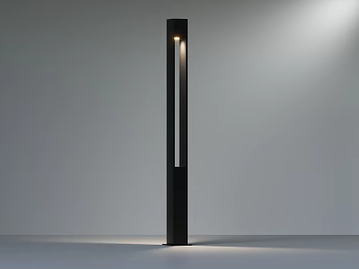 Public Facility Tall Modern Black Street Light With Outdoor Illumination Design 3d model