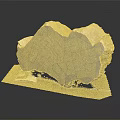 Wooden Stone Exhibiting Wavy Layered Texture in Brown Yellow Color on Display Mat