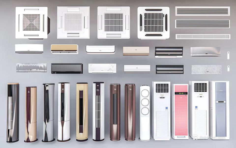 Various Air Conditioner Fans With Modern Designs And Sleek Styles For Home Use 3d model 