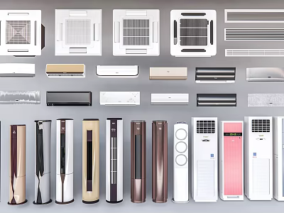 Various Air Conditioner Fans With Modern Designs And Sleek Styles For Home Use 3d model
