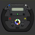 Household Racing Style Steering Wheel With Digital Display And Colorful Control Buttons