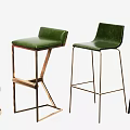 Modern Bar Stools With Various Styles Colorful Seats And Sleek Metal Frames 3d model