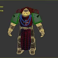 Medieval Warrior Character In Red Cape With Silver Armor And Cross Emblem