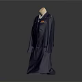 Purple Military Uniform Suit Comprising Jacket Skirt And Decorative Badges For Formal Use