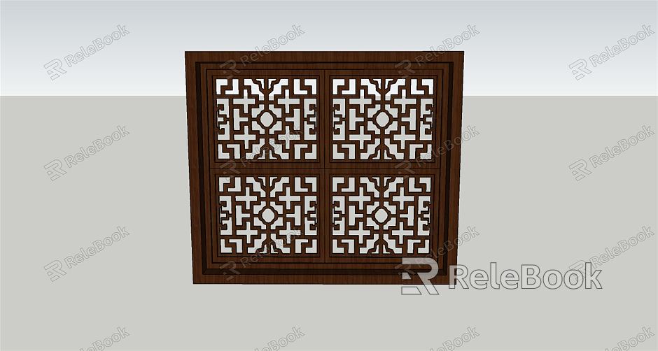 Chinese-style openwork window model