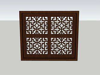 Chinese-style openwork window 3d model