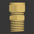 High Grade Brass Hexagonal Threaded Hardware Fitting Connector for Plumbing Systems 3d model