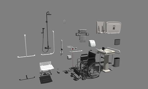 Modern Wheelchair Medical Devices 3d model