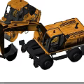 Yellow Wheel Mounted Functional Vehicle With Large Construction Bucket And Heavy Duty Tires For Work