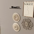 Decorative Ceiling Light Plates with Minotti Logo VOGUE Frame on Gray Wall Window Blinds 3d model