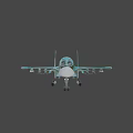 Turquoise Camouflage Fighter Jet With Number 07 Cockpit And Landing Gear
