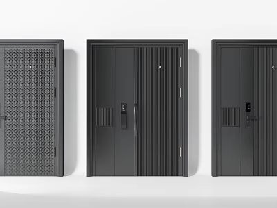 Modern Black Security Doors With Various Designs 3d model