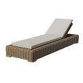 Brown Wicker Lounge Chair with White Cushion for Outdoor Use and Modern Design